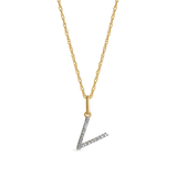 0.30 TCW Round Moissanite Diamond Customized Letter Pendant Necklace in Solid Gold 20