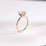 Stunning 1.0 - 2.0 CT Oval Moissanite Engagement Ring with Hidden Halo Design 3