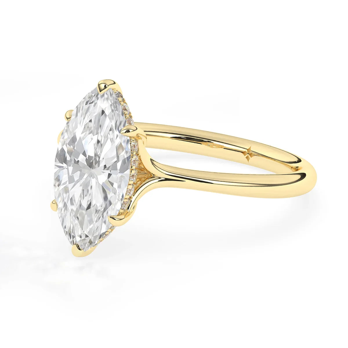 Stunning 2.0 CT Marquise Moissanite Engagement Ring with Hidden Halo Design 2