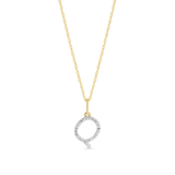 0.30 TCW Round Moissanite Diamond Customized Letter Pendant Necklace in Solid Gold 15