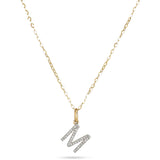 0.30 TCW Round Moissanite Diamond Customized Letter Pendant Necklace in Solid Gold 12