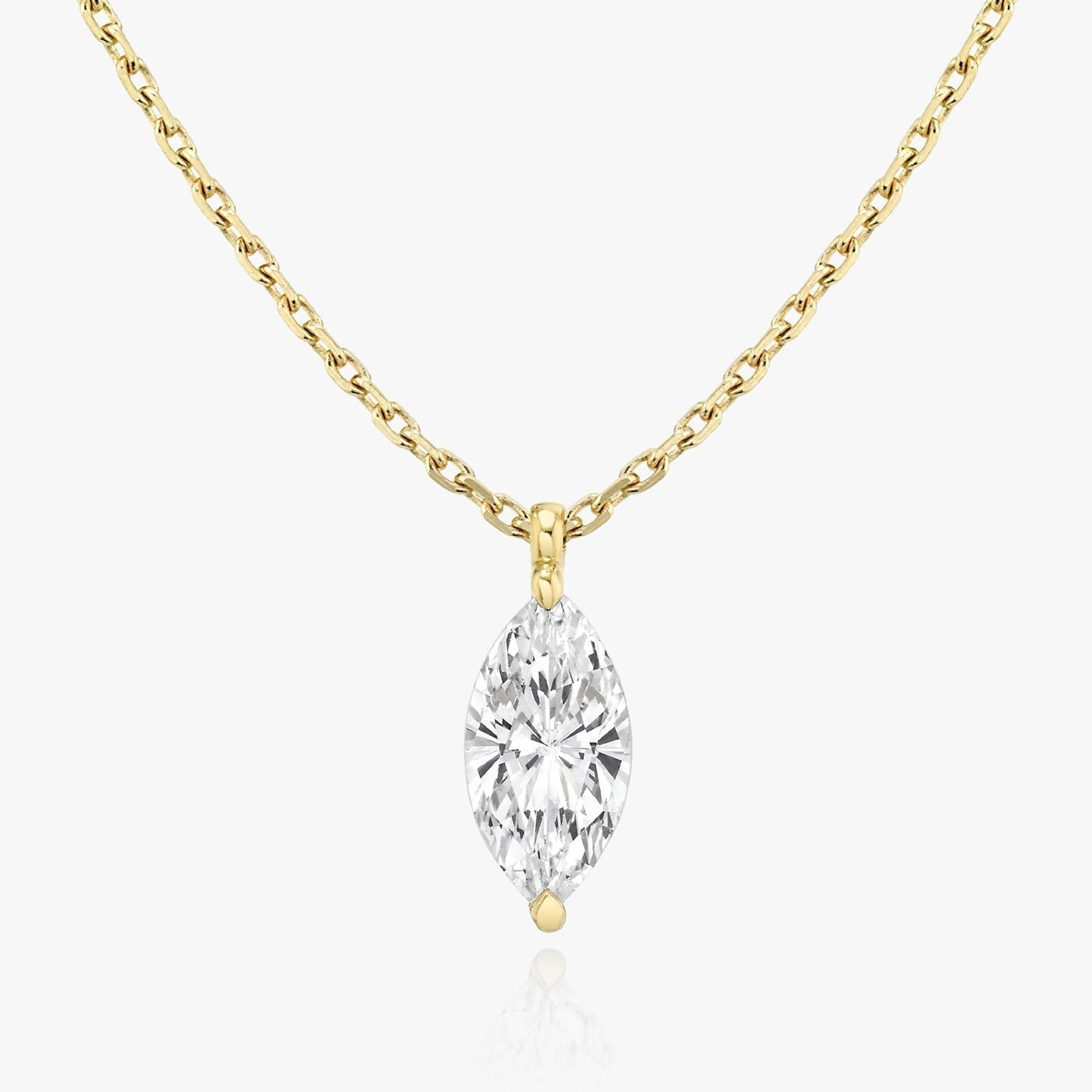 0.25 CT-1.0 CT Marquise Solitaire CVD F/VS Diamond Necklace 4