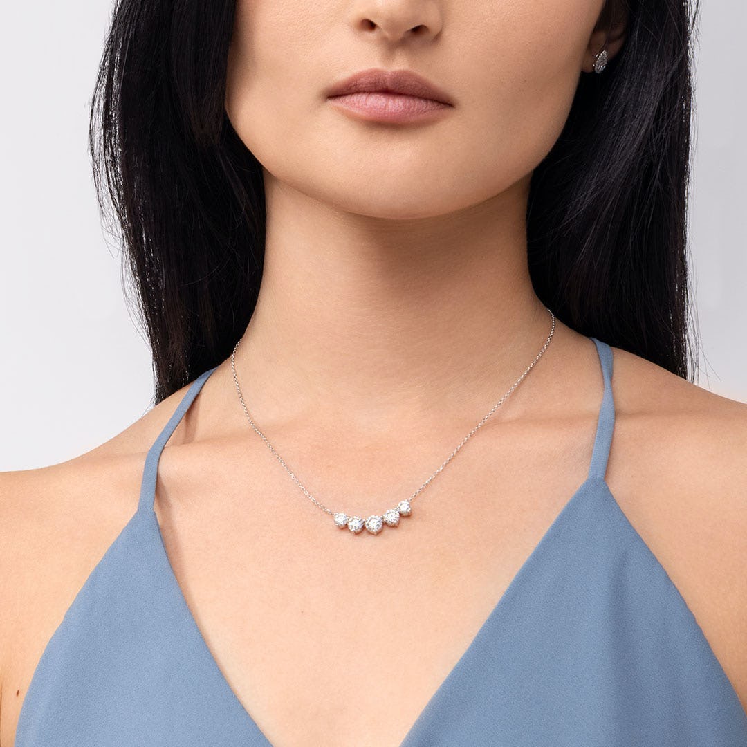 3.50 TCW Round CVD F/VS Diamond Necklace 2