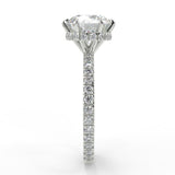 Stunning 2.0 CT Round Moissanite Engagement Ring with Double Hidden Halo & Pave Design 6