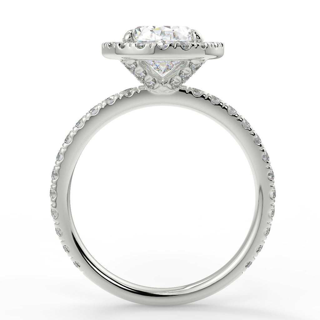 Stunning 2.11 CT Oval Moissanite Engagement Ring with Hidden Halo & Pave Design 6