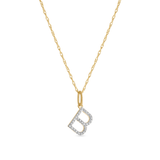 0.30 TCW Round Moissanite Diamond Customized Letter Pendant Necklace in Solid Gold 26