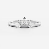 Stunning 0.10 CT Round Moissanite Stones Crown Wedding Bands 3