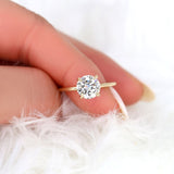 Stunning 2.0 CT Round Moissanite Engagement Ring with Hidden Halo Design 3