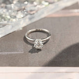 Stunning 2.0 CT Round Moissanite Engagement Ring with Hidden Halo Design 1