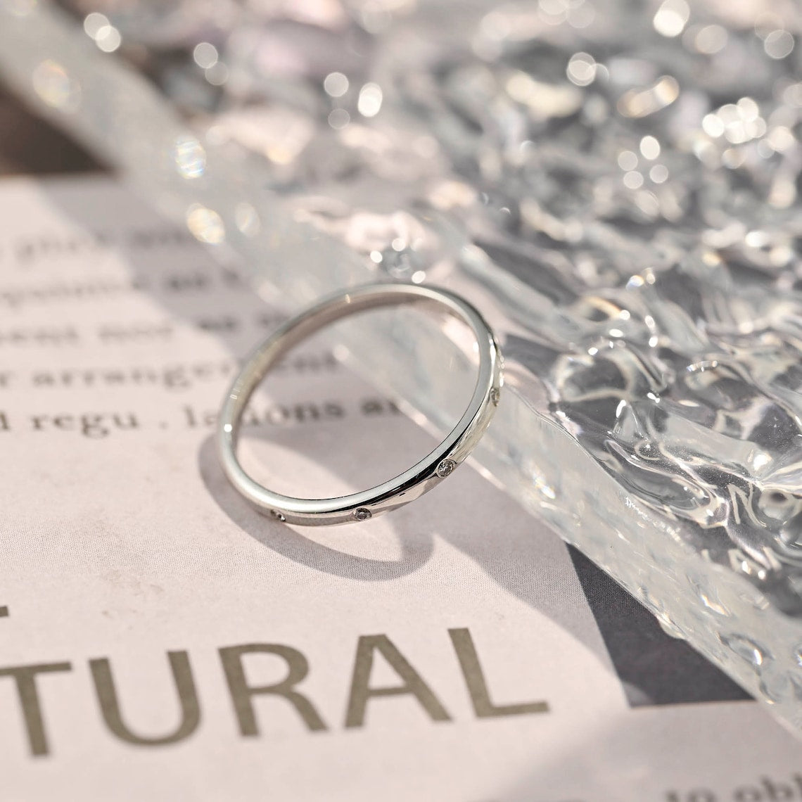 0.2 TCW Round Cut Moissanite Bridal Wedding Band 2