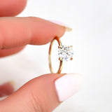 Stunning 2.0 CT Round Moissanite Engagement Ring with Hidden Halo Design 4