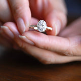 Stunning 1.0 - 2.0 CT Oval Moissanite Engagement Ring with Hidden Halo Design 2