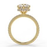 Stunning 2.0 CT Round Moissanite Engagement Ring with Double Hidden Halo & Pave Design 3