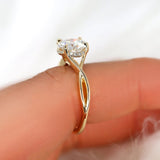 Stunning 2.0 CT Round Moissanite Engagement Ring with Hidden Halo Design 8
