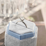 Stunning 2.0 CT Round Moissanite Engagement Ring with Hidden Halo Design 6