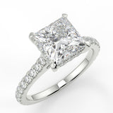 Stunning 1.30 CT Princess Moissanite Engagement Ring with Hidden Halo & Pave Design 5