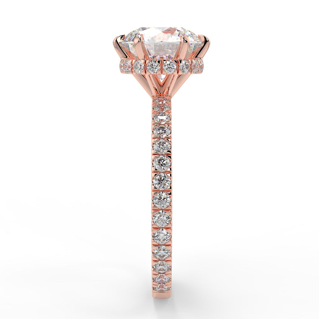 Stunning 2.0 CT Round Moissanite Engagement Ring with Double Hidden Halo & Pave Design 10