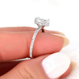 Stunning 1.5 CT Oval Moissanite Engagement Ring with Hidden Halo Design 3