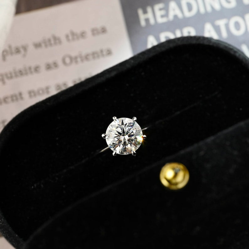 Stunning 2.0 CT Round Moissanite Engagement Ring with Hidden Halo Design 4