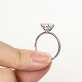 Stunning 2 CT Emerald Moissanite Engagement Ring with Hidden Halo Design 9