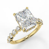 Stunning 2.50 CT Radiant Moissanite Engagement Ring with Hidden Halo & Pave Design 1