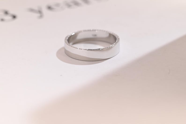 Delicate Moissanite Band with 0.3 TCW Round Cut Stones in Solid Gold 1