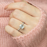 Stunning 2 CT Emerald Moissanite Engagement Ring with Hidden Halo Design 6