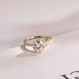 Stunning 1.0 - 2.0 CT Oval Moissanite Engagement Ring with Hidden Halo Design 1