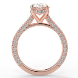 Stunning 2.11 CT Oval Moissanite Engagement Ring with Hidden Halo & Three Side Pave Design 9