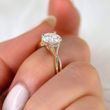 Stunning 2.0 CT Round Moissanite Engagement Ring with Hidden Halo Design 4