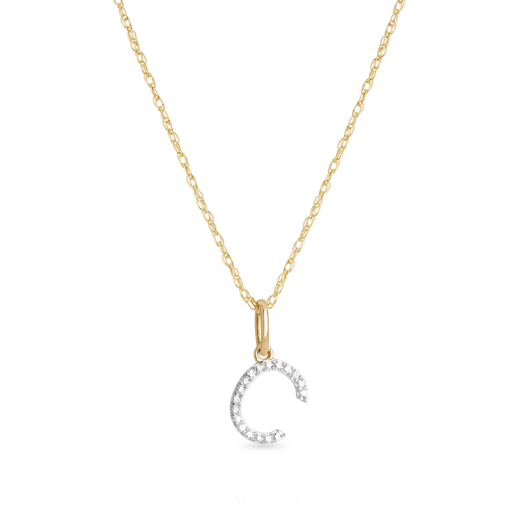 0.30 TCW Round Moissanite Diamond Customized Letter Pendant Necklace in Solid Gold 27