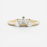 Stunning 0.10 CT Round Moissanite Stones Crown Wedding Bands 1