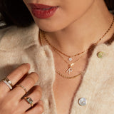 0.30 TCW Round Moissanite Diamond Customized Letter Pendant Necklace in Solid Gold 29