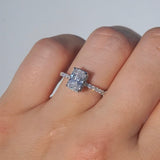 Stunning 1.20 CT Radiant Moissanite Engagement Ring with Hidden Halo & Pave Design 3