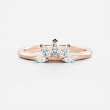 Stunning 0.10 CT Round Moissanite Stones Crown Wedding Bands 6