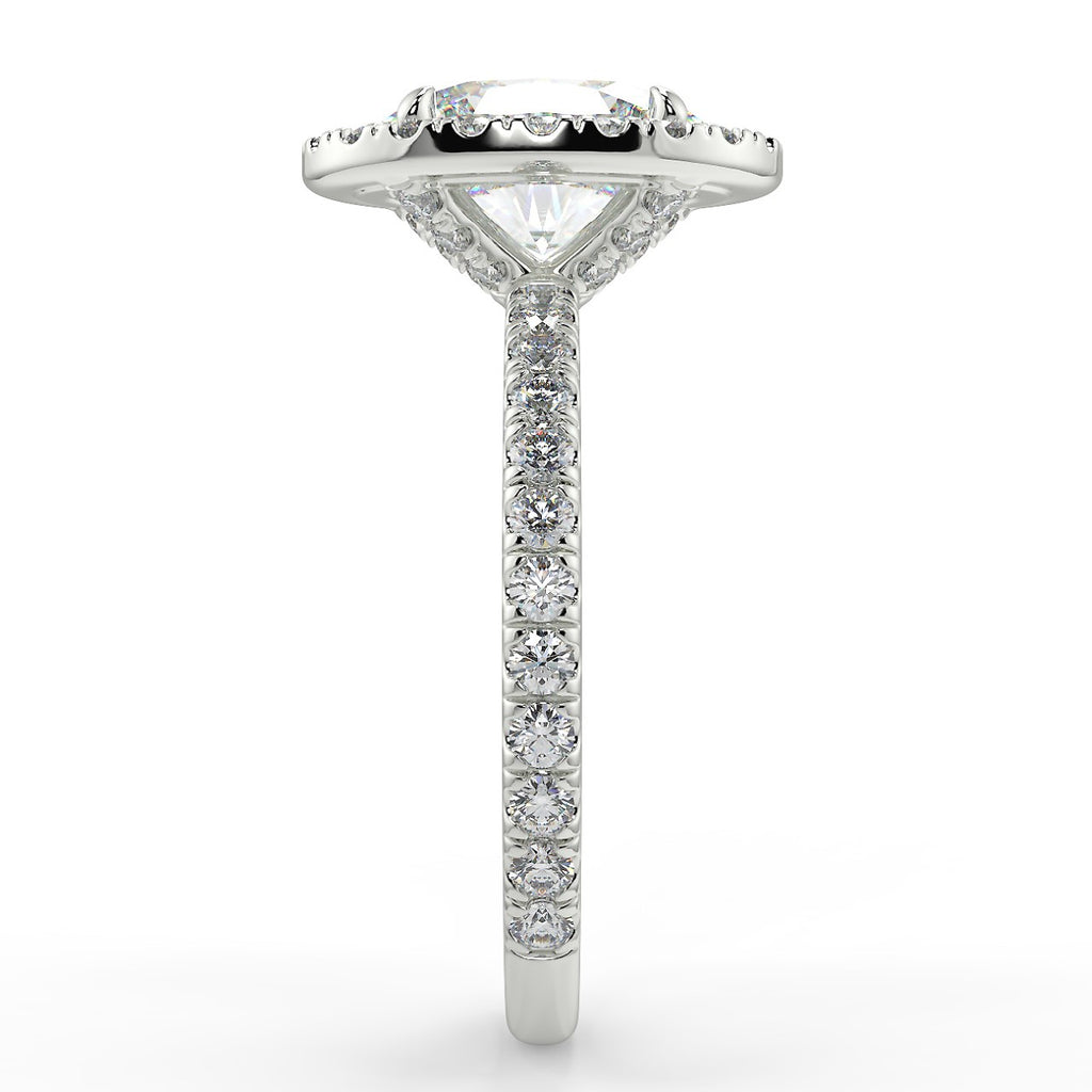 Stunning 2.11 CT Oval Moissanite Engagement Ring with Hidden Halo & Pave Design 7