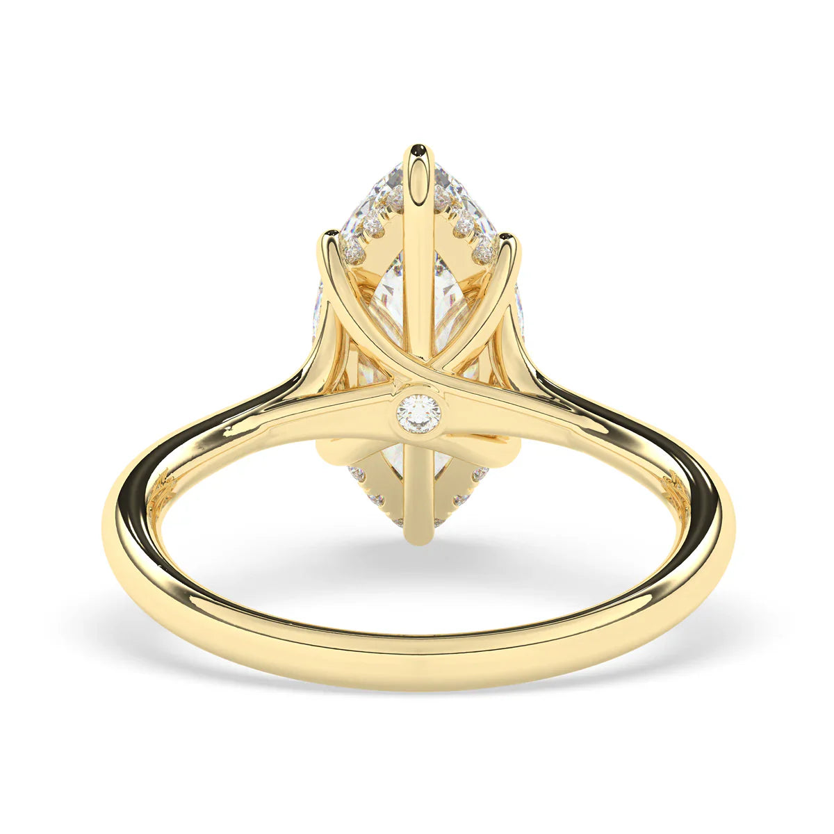 Stunning 2.0 CT Marquise Moissanite Engagement Ring with Hidden Halo Design 3