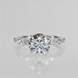 Stunning 2.0 CT Round Moissanite Engagement Ring with Hidden Halo & Pave Design 4