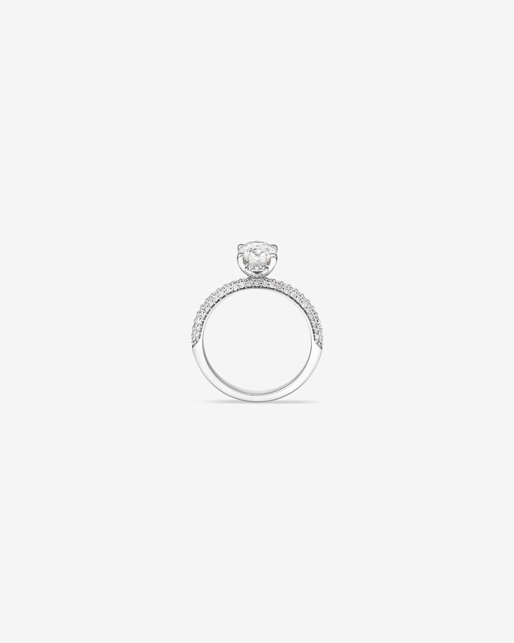 Stunning 1.95 CT Oval Moissanite Engagement Ring with Pave and Hidden HaloDesign 2
