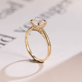 Stunning 1.0 - 2.0 CT Round Moissanite Engagement Ring with Hidden Halo Design 3