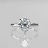 Stunning 1.60 CT Pear Moissanite Engagement Ring with Hidden Halo Design 4