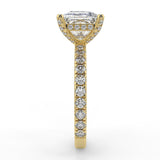 Stunning 1.70 T Princess Moissanite Engagement Ring with Hidden Halo & Pave Design 4