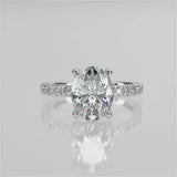 Stunning 2.11 CT Oval Moissanite Engagement Ring with Hidden Halo & Pave Design 4