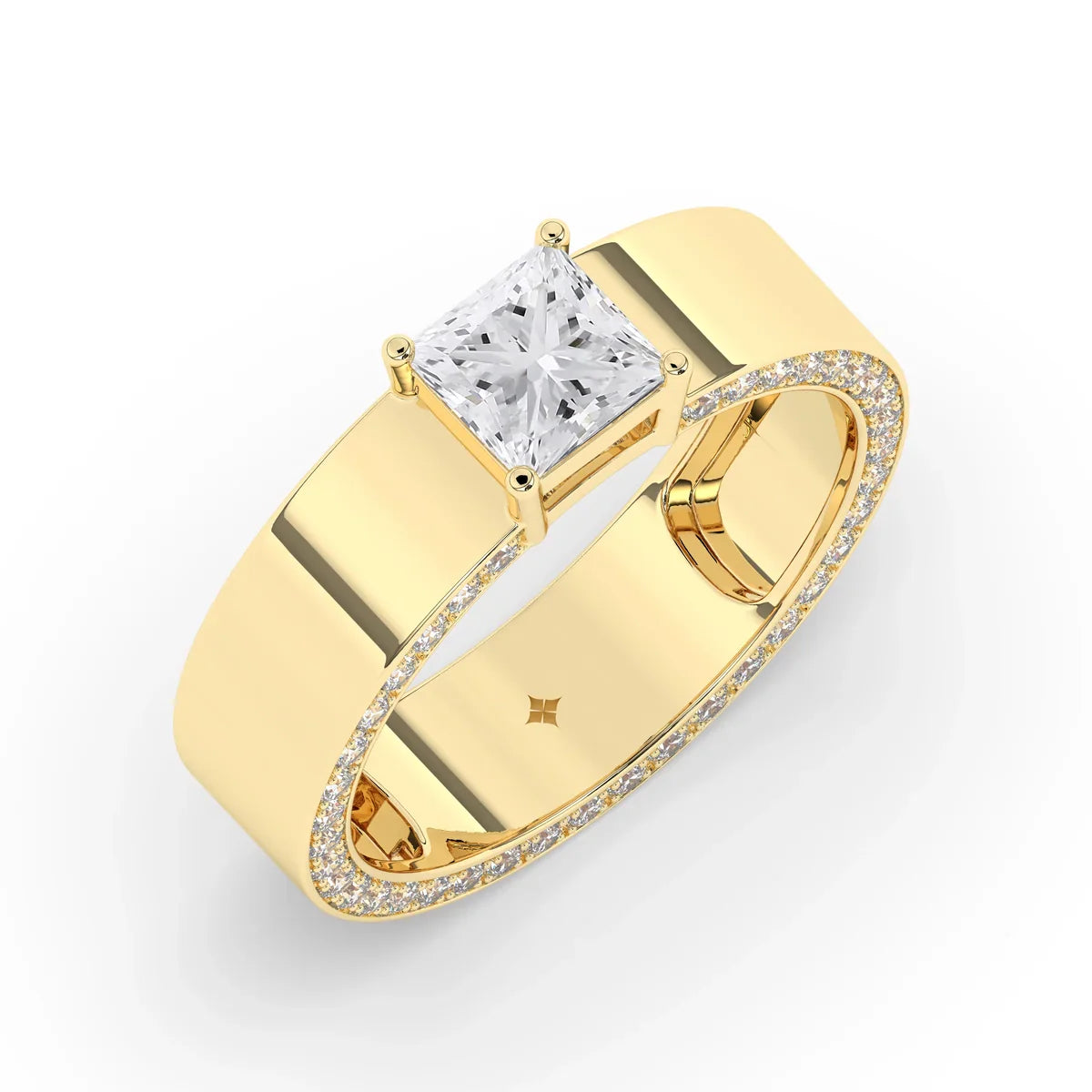 Stunning 1.0 CT Princess Moissanite Men's Wedding Band with Hidden Diamond Design 4