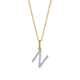0.30 TCW Round Moissanite Diamond Customized Letter Pendant Necklace in Solid Gold 13