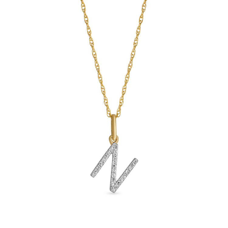 0.30 TCW Round Moissanite Diamond Customized Letter Pendant Necklace in Solid Gold 13