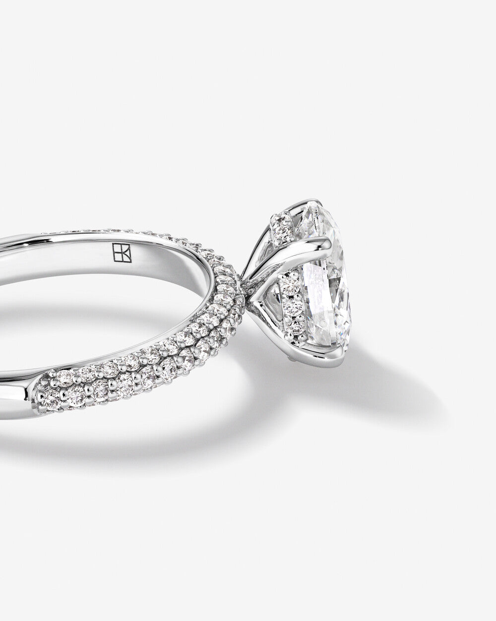 Stunning 1.95 CT Oval Moissanite Engagement Ring with Pave and Hidden HaloDesign 5