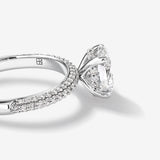 Stunning 1.95 CT Oval Moissanite Engagement Ring with Pave and Hidden HaloDesign 5