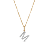 0.30 TCW Round Moissanite Diamond Customized Letter Pendant Necklace in Solid Gold 10