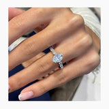 Stunning 1.75 CT Oval Moissanite Engagement Ring with Hidden Halo & Pave Design 4